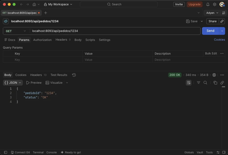 Postman retornando 200 OK do mock em localhost:8093